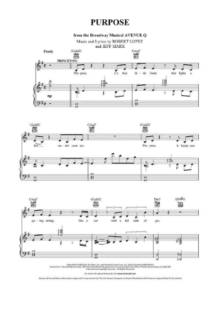 Avenue Q  score for Piano