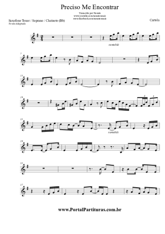 Cartola  score for Tenor Saxophone Soprano (Bb)