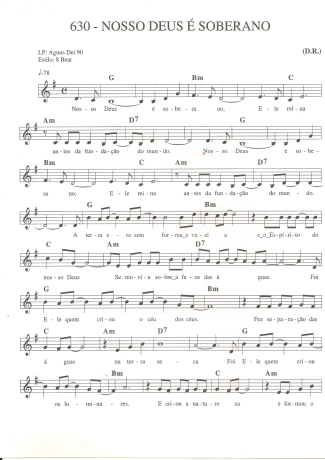 Catholic Church Music (Músicas Católicas) Nosso Deus é Soberano score for Keyboard