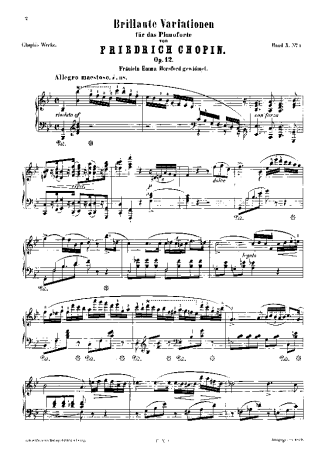 Chopin Variations Brillantes Op.12 score for Piano