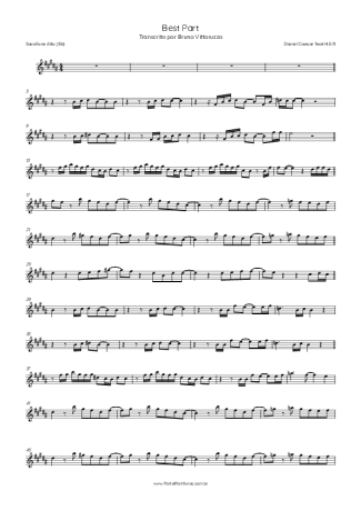 Daniel Caesar feat H.E.R  score for Alto Saxophone