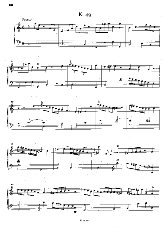 Domenico Scarlatti Keyboard Sonata In C Major K.49 score for Piano