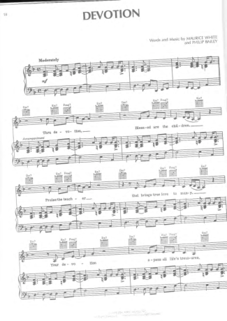 Earth Wind And Fire Devotion score for Piano