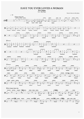 Eric Clapton  score for Drums
