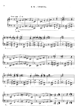 Franz Liszt R.W.  Venezia S.201 score for Piano