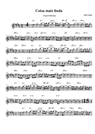 Gal Costa  score for Tenor Saxophone Soprano (Bb)