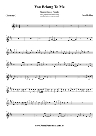 Grey Holiday  You Belong To Me score for Clarinet (C)
