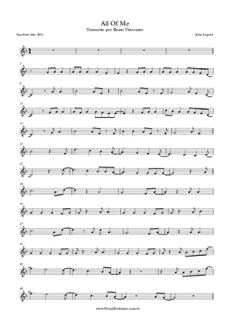 John Legend  score for Alto Saxophone
