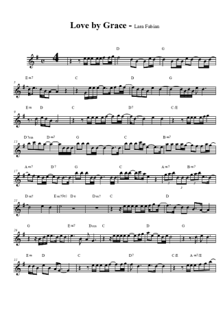 Lara Fabian Love By Grace score for Tenor Saxophone Soprano (Bb)