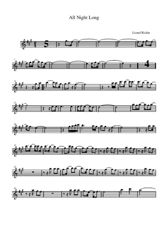 Lionel Richie  score for Alto Saxophone