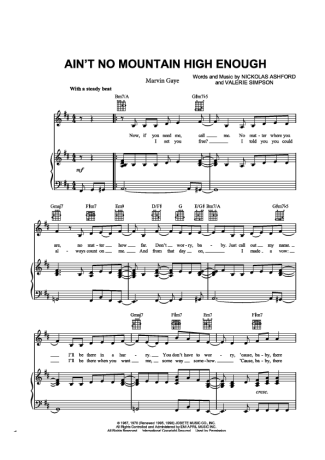 Marvin Gaye Ain´t No Mountain High Enough score for Piano