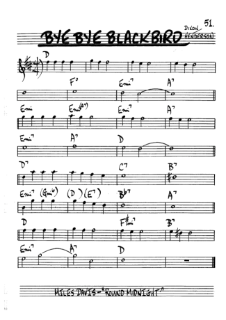 The Real Book of Jazz Bye Bye Blackbird score for Alto Saxophone