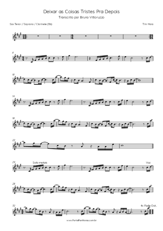 Tim Maia  score for Tenor Saxophone Soprano (Bb)