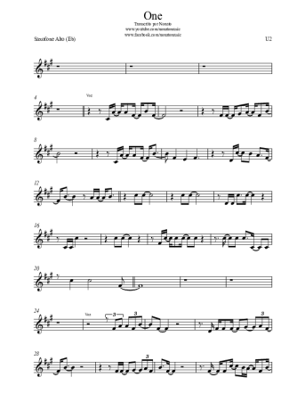 U2  score for Alto Saxophone