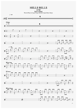 34611 Partitur - Hells Bells - Drum