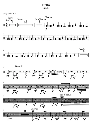 37993 Noten - Hello - Schlagzeug