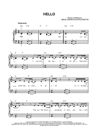 32104 Noten - Hello - Klavier