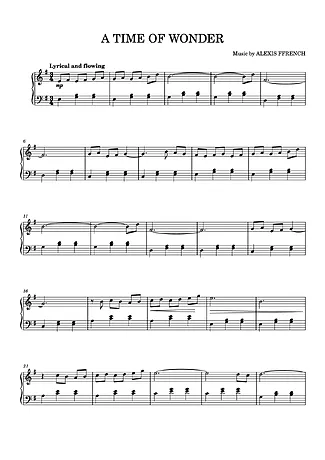 A Time Of Wonder - Alexis Ffrench | Bladmuziek voor Piano | PDF-download
