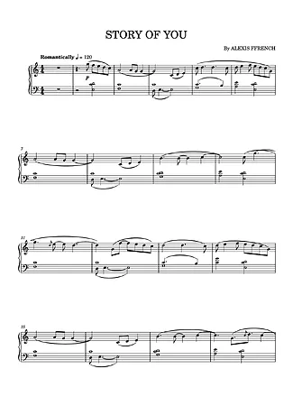 Story Of You - Alexis Ffrench | Partition pour Piano | Téléchargement PDF