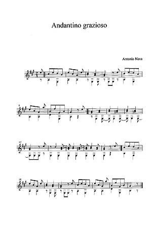 Andantino Grazioso - Antonio Nava | Partitura para Guitarra Acústica | Descarga en PDF
