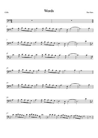 10104 Partitura - Words - Violonchelo