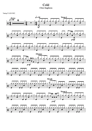 43944 乐谱 - Cold - 鼓