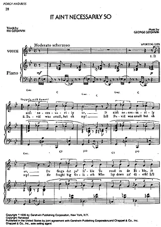 1901 Partitur -  It Ain´t Necessarily So - Piano
