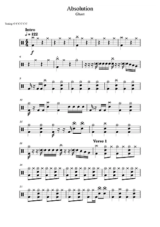 39271 Partitura - Absolution - Bateria