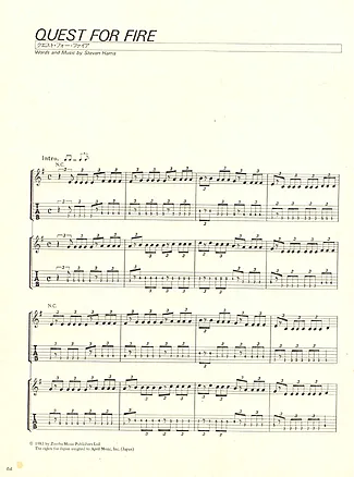 18631 Spartiti - Quest For Fire - Chitarra