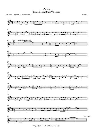 28699 Partitura - Zero - Clarinete (Bb)