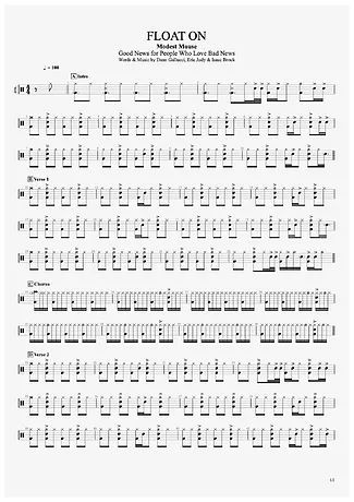 34297 Partitura - Float On - Batería