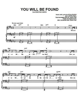 You Will Be Found - Movie Soundtracks (Temas de Filmes) | Partition pour Piano | Téléchargement PDF