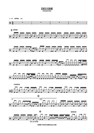8979 Partitura - Decode - Bateria