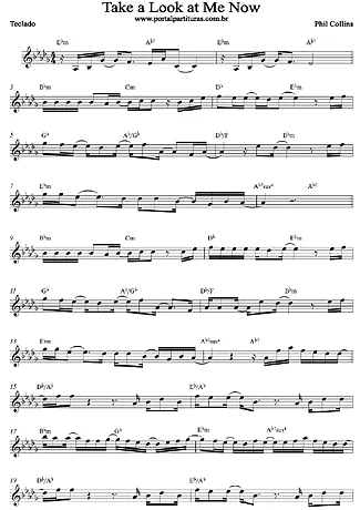 820 Partitions - Against All Odds (Take a Look at Me Now) - Clavier