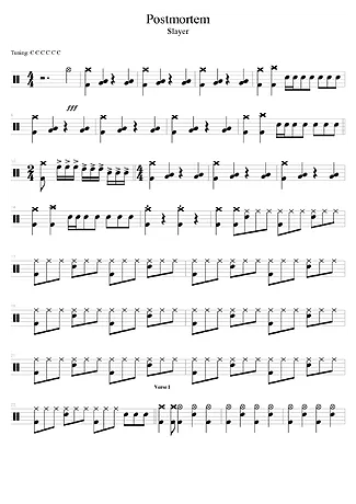 39024 Partitura - Postmortem - Bateria