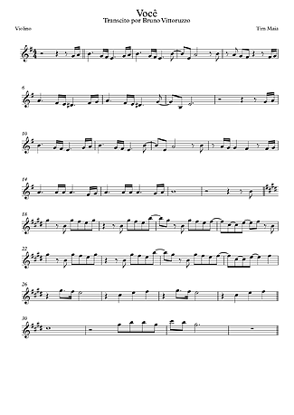 18373 乐谱 - Você - 小提琴