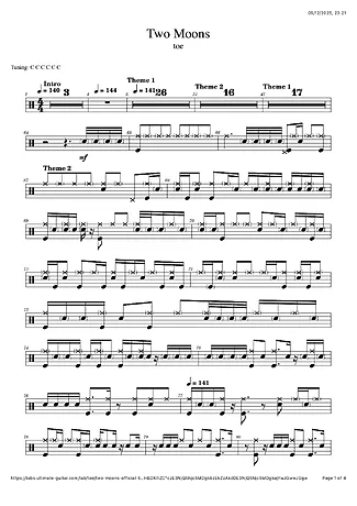 42738 Partitura - Two Moons - Batería