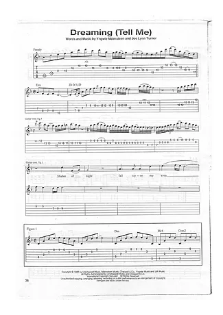 Dreaming (Tell Me) - Yngwie Malmsteen | Partitura para Guitarra | Download em PDF