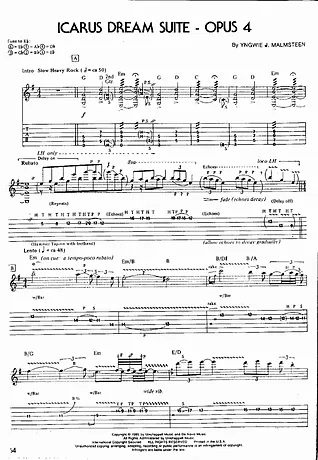 Icarus Dream Suite Opus 4 - Yngwie Malmsteen | Partitura para Guitarra | Download em PDF