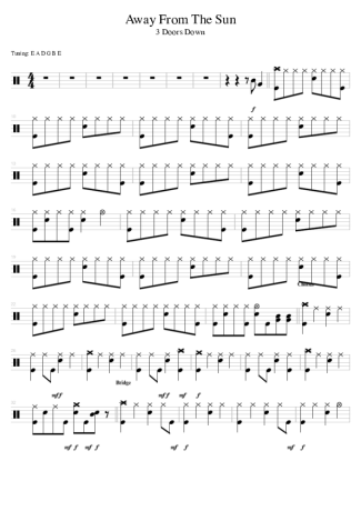 3 Doors Down  score for Drums