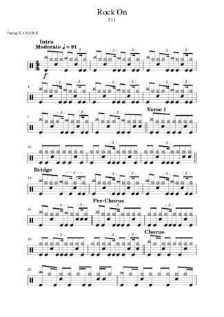 311  score for Drums