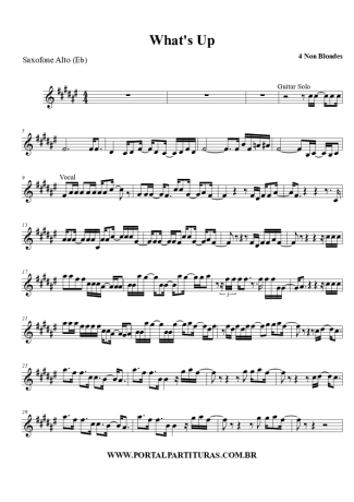 4 Non Blondes What´s Up score for Alto Saxophone