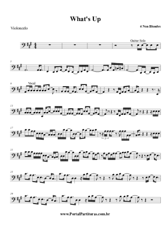 4 Non Blondes What´s Up score for Cello
