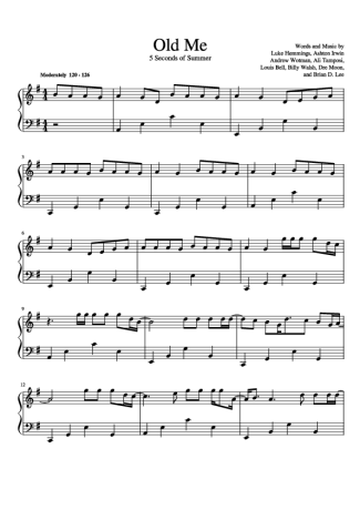 5 Seconds of Summer  score for Piano