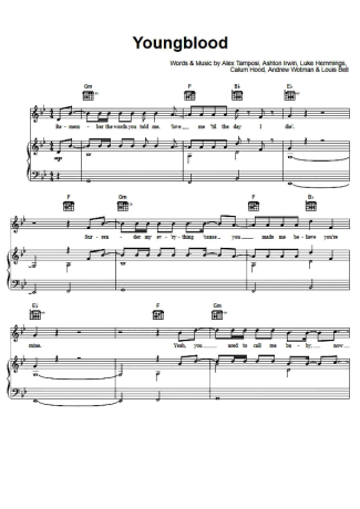 5 Seconds of Summer  score for Piano