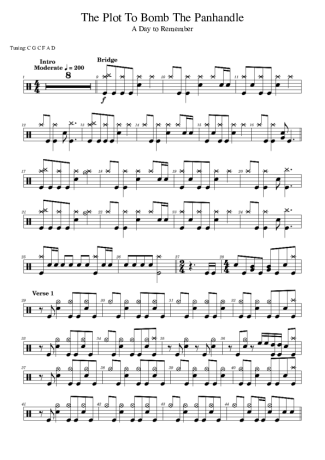 A Day to Remember The Plot To Bomb The Panhandle score for Drums