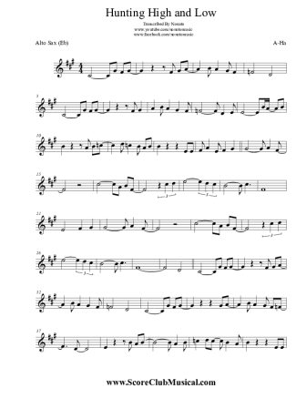 A-ha  score for Alto Saxophone