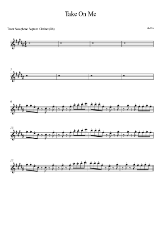 A-ha  score for Tenor Saxophone Soprano (Bb)