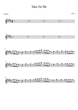 A-ha Take On Me score for Trumpet