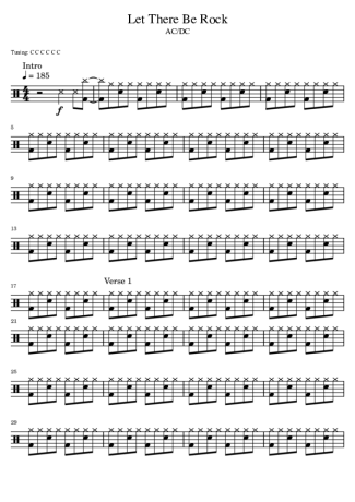 AC/DC Let There Be Rock score for Drums